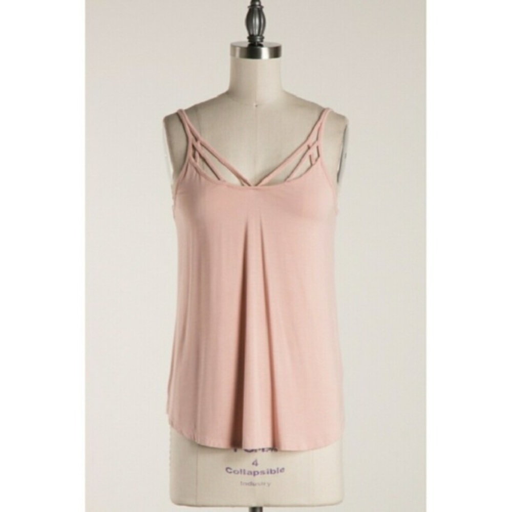 Blush pink bamboo tank cami